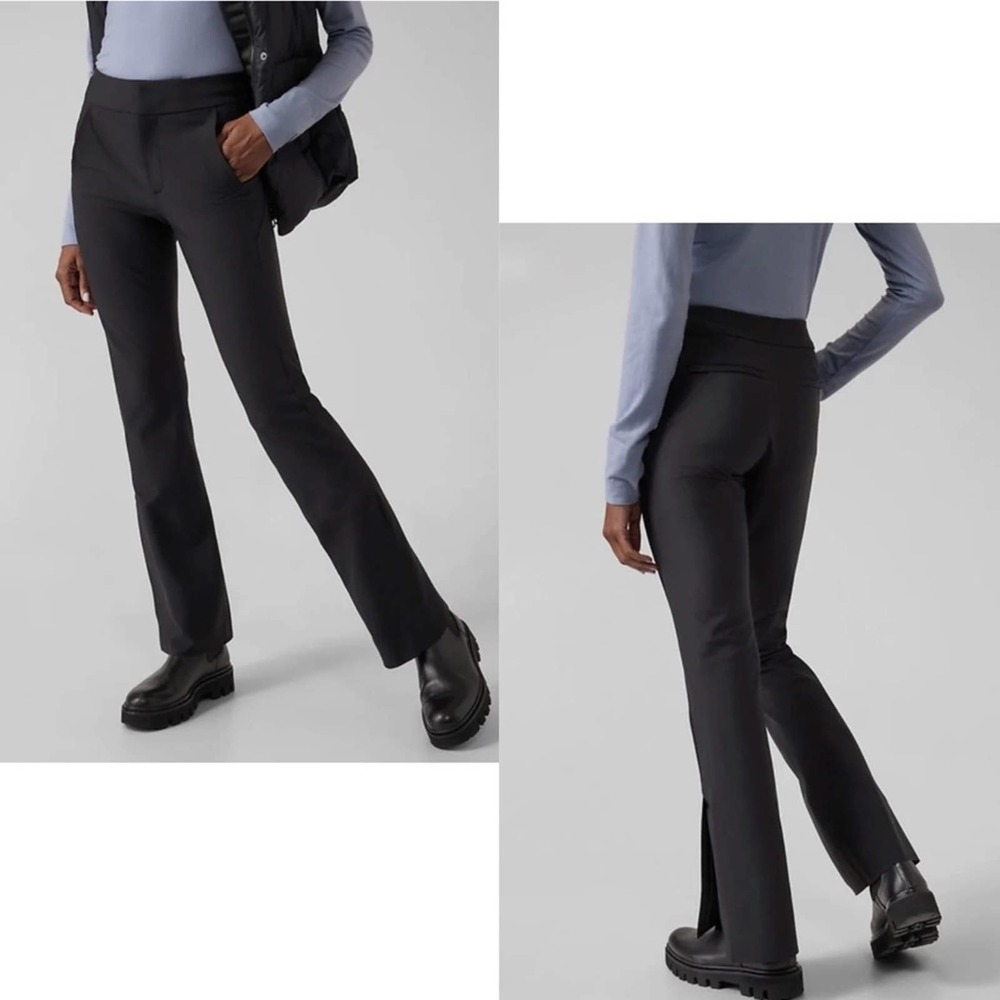 Athleta Stellar Flare Trouser Black High Rise Pants Women’s Size 8 Tall